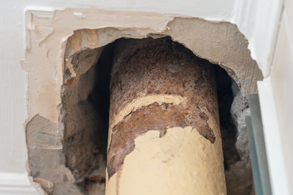 Old Leaking Sewer Pipe